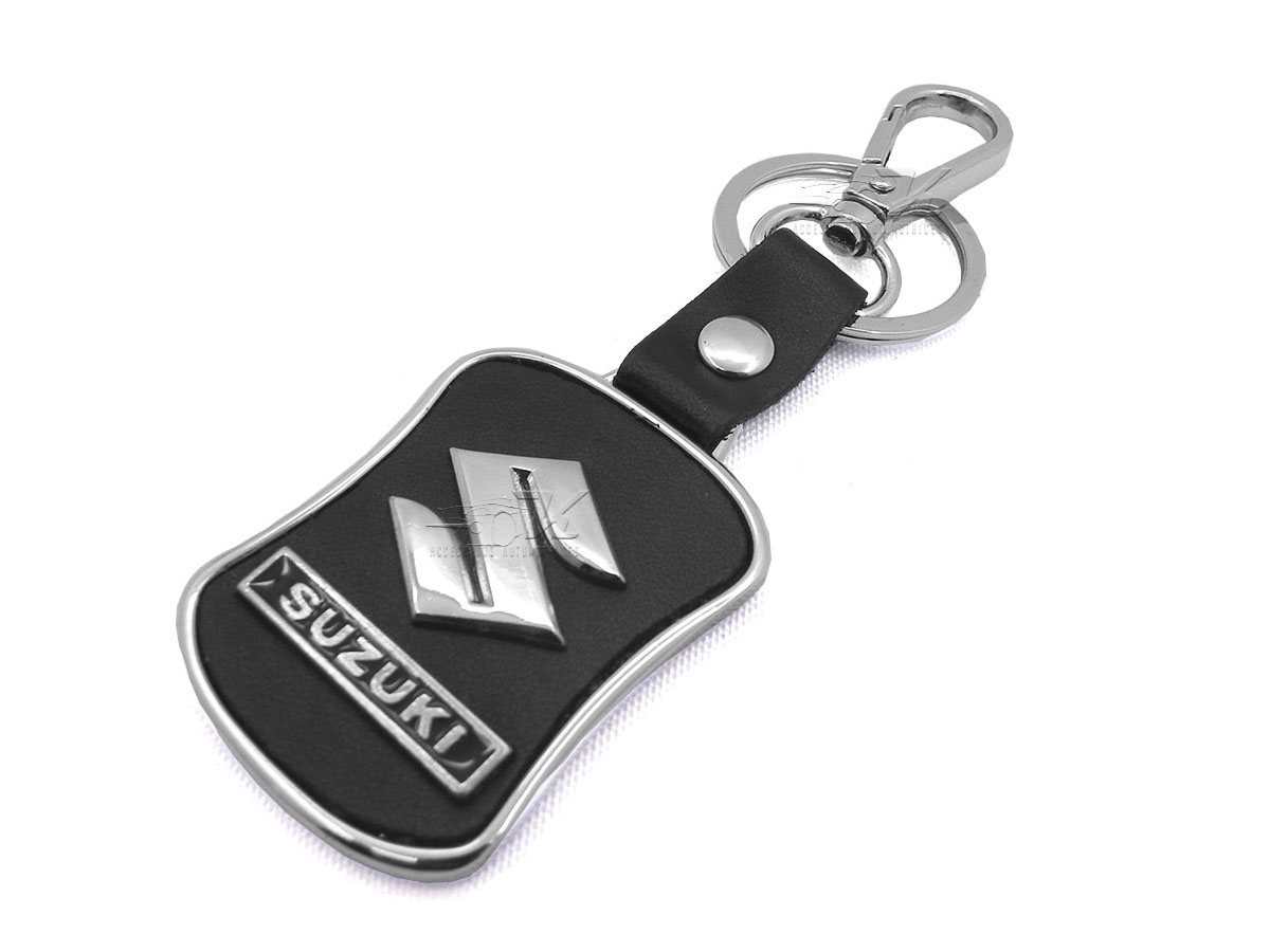 Llavero Suzuki de Lujo Vinipiel con Metal Cromado Uso Rudo y Alta Resistencia
