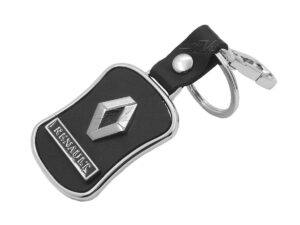 Llavero Renault de Lujo Vinipiel con Metal Cromado Uso Rudo y Alta Resistencia