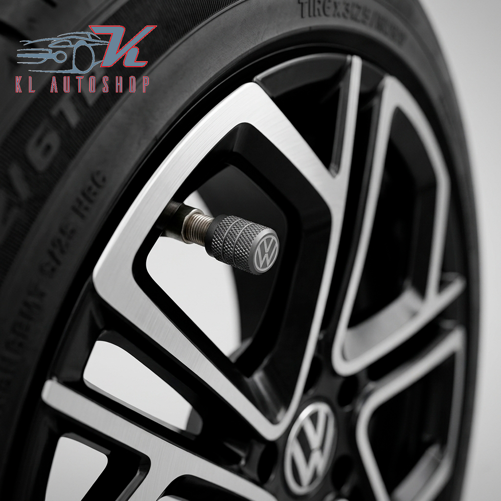 Set de Tapones para Válvula de Llanta Volkswagen Aluminio (4 Piezas) - KL Autoshop